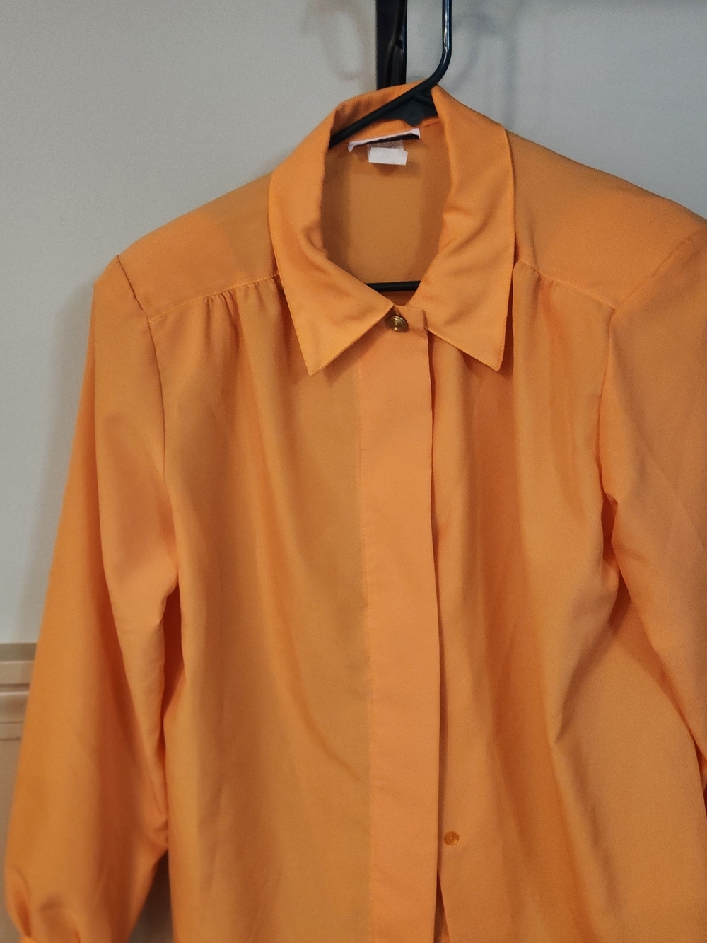 Vintage Copy Cat Gold/yellow/orange Button Down Blouse Long Sleeve (12)
